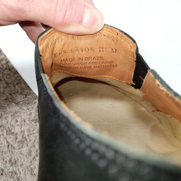 Tommy Bahama Mens Black Slip On Leather Loafers Dress Shoes 11.5 M